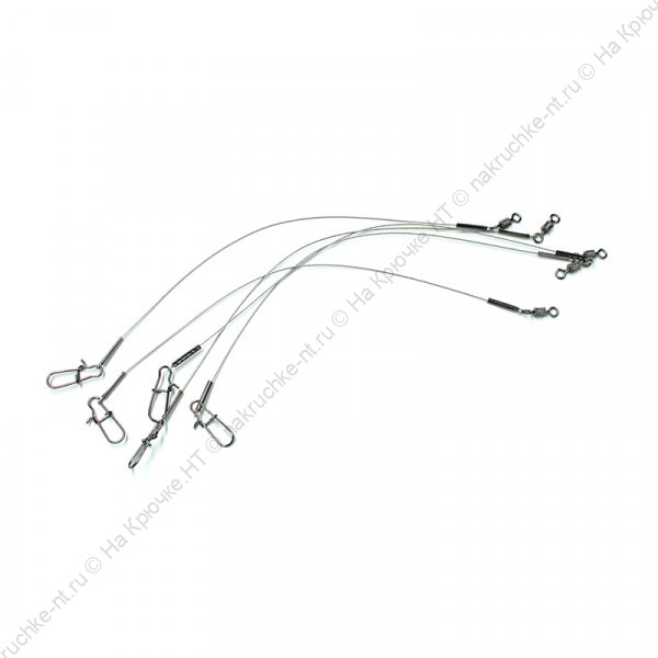 Поводок стальной NAMAZU Leader 1х7, d-0,24 мм, L-15 см, test- 7 кг (уп. 5 шт.)