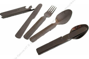 Набор столовых приборов "СЛЕДОПЫТ" в металл. чехле (ложка, вилка, нож, открывашка)