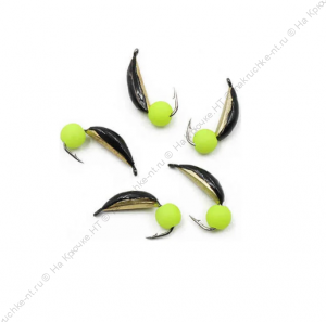 Мормышка вольф. безнасадочная "ЯМАН" Капелька №2, вес 0,50 гр., фц. желтый шар, цв. латунь