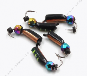 Мормышка вольф. безнасадочная "ЯМАН" Столбик №3, d-2 мм, L-7 мм, вес 0,65 гр., кристалл хамелеон,  ц