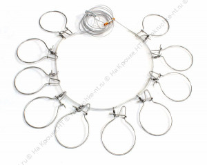 Кукан Namazu металл. трос 4 м, d-2 мм, 10 круг. карабинов (уп. PVC чехол)