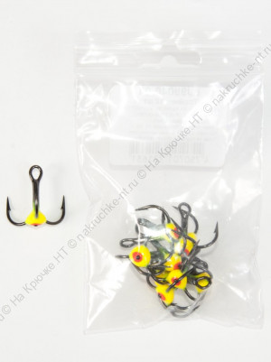 Крючок-тройник для приманок Lucky John с каплей цвет. разм.004/04