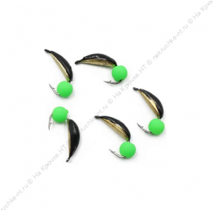 Мормышка вольф. безнасадочная "ЯМАН" Капелька №2, вес 0,50 гр., фц. зеленый шар, цв. латунь