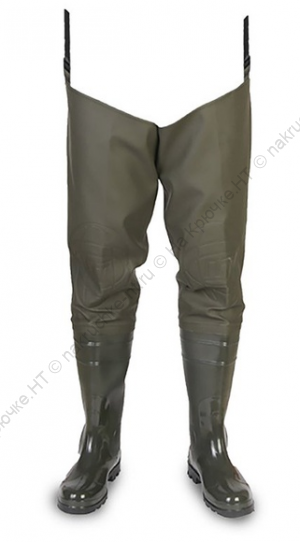 Сапоги забродные СЛЕДОПЫТ ПВХ с тканевой надставкой, р.  40, цв. олива/5/