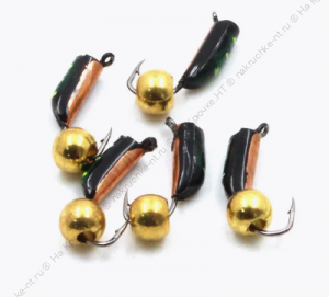 Мормышка вольф. безнасадочная "ЯМАН" Столбик №3, d-2 мм, L-7 мм, вес 0,65 гр., латунный шар,  цв. ме