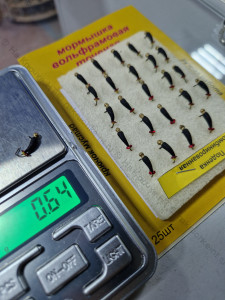 Мормышка вольф.точеная Поденка Комби D-3,0мм/вес- 0,64гр черный/латунь