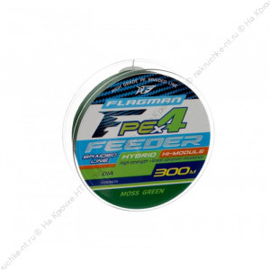 FLAGMAN Шнур PE Hybrid F4 Feeder 300м Moss Green 0,12мм 6,4кг