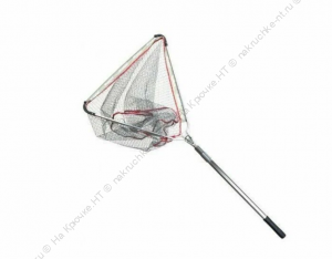 Подсачек Kaida A02-70 треугольный складной, серая сетчатая ткань с ПВХ покрытием, металлик ручка, ше