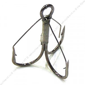 Крючок KOI "WEEDLESS TREBLE HOOK", размер 4 (INT), цвет BN, тройник незацепляйка (5 шт.)/20/