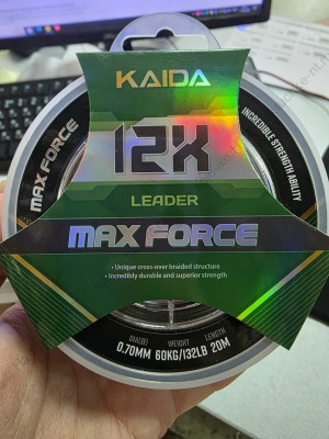 Поводковый материал 20м 0.70мм LEADER 12X MAX FORCE Поводковый материал 20м 0.70мм LEADER 12X MAX FORCE