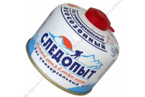 Газ для порт. плит "СЛЕДОПЫТ", метал. баллон, 230гр. резьб., (всесезонный) КОРЕЯ/24/