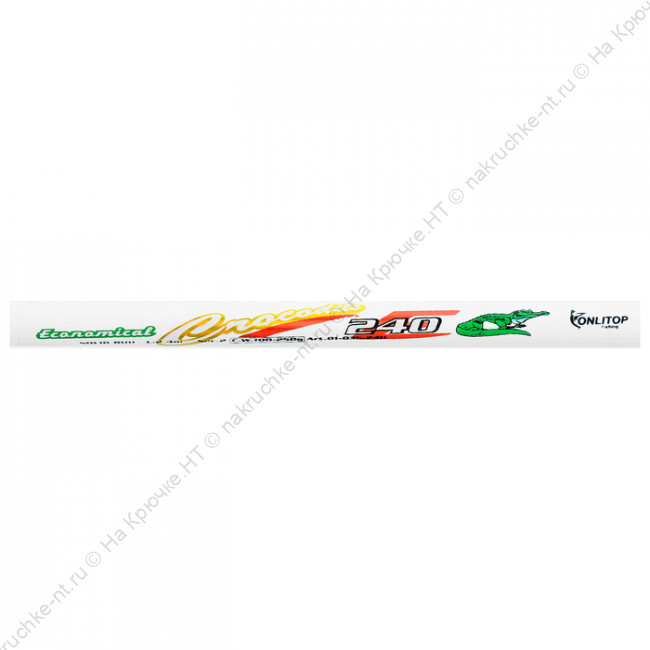 Спиннинг стеклопластиковый резьбовой Crocodile 2,4 м, тест 100-250 г 2