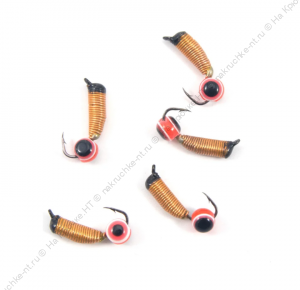 Мормышка вольф. безнасадочная "ЯМАН" Ручейник №5, d-2 мм, L-9.5 мм, вес 0,80 гр., рыбий глаз, цв.  ж