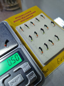 Мормышка вольф.точеная Банан D-2,5мм/вес- 0,50гр черный с глазком