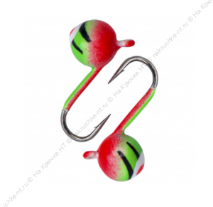 Мормышка вольфрамовая "Condor", Дробинка с ушком d 4,0 мм, вес 0,62 гр, окраска салатовый с полоскам