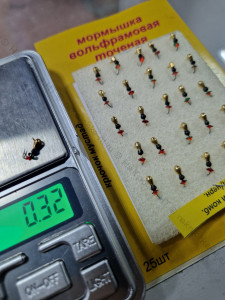 Мормышка вольф.точеная Муравей Комби D-3,0мм/вес- 0,32гр черный/золото с пайеткой