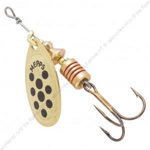 MEPPS Блесна Aglia Decoree Points Noirs №2 4г OR/черные точки