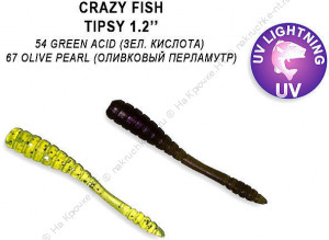 Tipsy 1,2" 69-30-6/68-5  Силиконовые приманки Crazy Fish