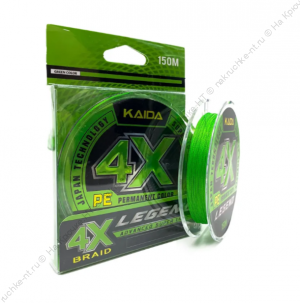 Плетеный шнур KAIDA LEGEND 4X PE 150м 0.16мм 11.57кг 25.46lb