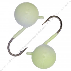 Мормышка вольфрамовая "Condor", Дробинка с ушком d 4,0 мм, вес 0,8 гр, фосфор