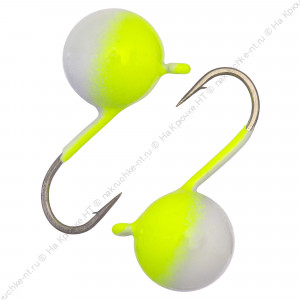 Мормышка вольфрамовая "Condor", Дробинка с ушком d 4,0 мм, вес 0,8 гр, фосфор-лимон