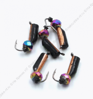 Мормышка вольф. безнасадочная "ЯМАН" Столбик №7, d-2.5 мм, L-9.5 мм, вес 1,05 гр., кристалл хамелеон