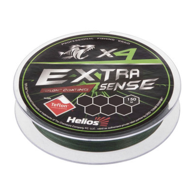 Шнур Extrasense X4 PE Green 150m 0.6 10LB 0.14mm (HS-ES-X4-0.6 10LB) Helios