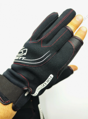 Зимние спиннинговые перчатки из неопрена GETT без пальцев(размер L) цвет серый