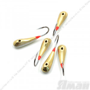 Мормышка паяная ЯМАН Уралка Сред. №1, вес 1,3 гр., кр. №6, цв. латунь/светонак.