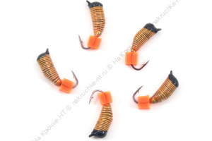 Мормышка вольф. безнасадочная "ЯМАН" Ручейник №6, d-2,5 мм, L-8.5 мм, вес 0,80 гр., фц. красный куби