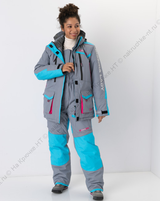Костюм зимний Женский Siberia Lady ткань Breathable цвет Серый Голубой 3