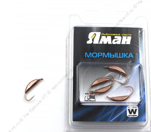 Мормышка вольф"ЯМАН"Супер банан с ушк, р.2,7 вес 0,70 цв.медь