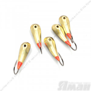 Мормышка паяная ЯМАН Уралка Сред. №2, вес 1,3 гр., кр. №8, цв. латунь
