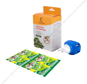 Репеллент от комаров, комплект фумигатор+пластины 10 шт. "Следопыт", без запаха