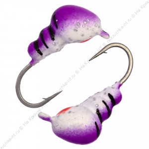 Мормышка вольфрамовая "Condor", Муравей с ушком d 3,0 мм, вес 0,3 гр, фиолетовый-серебристый с блест