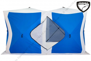 Палатка Куб "CONDOR" зимняя утепленная, размер 2,0 х 4,0 х 2,15  синий/белый