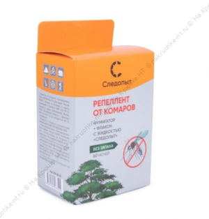Репеллент от комаров, комплект фумигатор+флакон с жидкостью  "Следопыт", 60 ночей, без запаха/84/