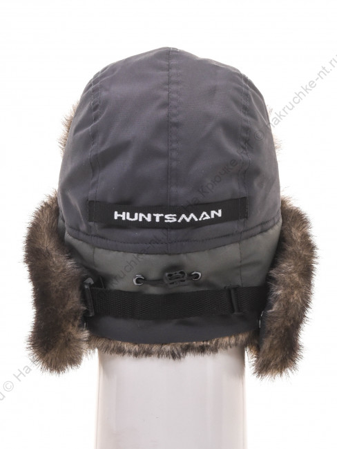 Шапка ушанка зимняя Канада ткань Оксланд цвет ХакиГрафит (Размер 56-58) 4