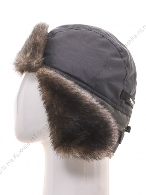 Шапка ушанка зимняя Канада ткань Оксланд цвет ХакиГрафит (Размер 56-58) 2