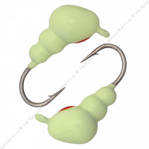 Мормышка вольфрамовая "Condor", Муравей с ушком d 3,0 мм, вес 0,3 гр, фосфор с точкой