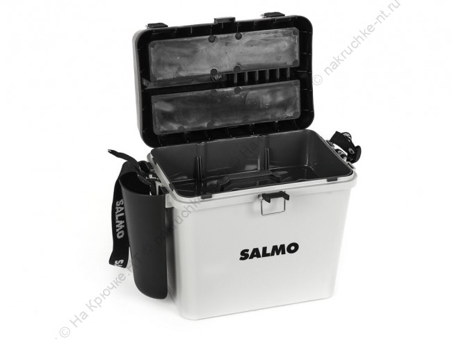 Ящик рыболов. зим. Salmo 2-х ярус.(из 5-ти частей) пласт. 39.5x24.5x38см сер. 6