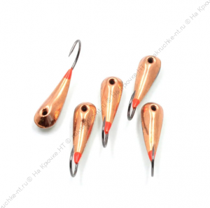 Мормышка паяная ЯМАН Уралка Сред. №2, вес 1,3 гр., кр. №8, цв. медь/светонак.