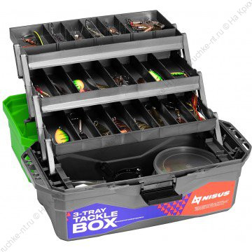 Ящик для снастей Tackle Box трехполочный NISUS зеленый 4