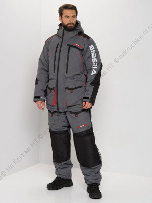 Костюм зимний Siberia ткань Breathable цвет Серый/Черный (Размер: 52-54, Рост: 182-188)