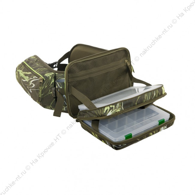 Пояс разгрузочный Aquatic ПР-04ГР с коробками fisherbox, цвет green river 5