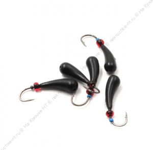 Мормышка литая ЯМАН "Зубок Мал.", вес 0,6 гр., кр. Kumho №30, цв. черный