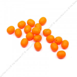 Бусина фидерная Namazu Soft Beads, PVC, овальная, d-6,4 мм, L-8,3 мм, цв. фц. оранж. (20 шт.)