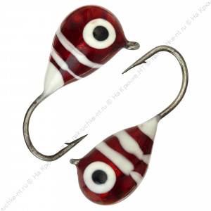 Мормышка вольфрамовая "Condor", капля с ушком, d 3,0 мм, вес 0,5 гр, обмазка малек, вишня-винт