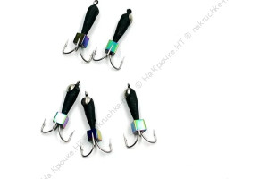 Мормышка вольф. безнасадочная "ЯМАН" Черт с петлей с коронкой из никеля (длинный), d-3 мм, вес 0,9 г