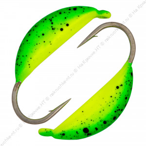 Мормышка вольфрамовая "Condor", Супербанан, размер M, вес 0,5 гр, салатовый-лимонный с крапом